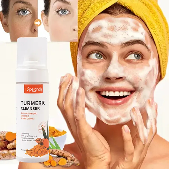Foaming cleanser usage shot, illustrative